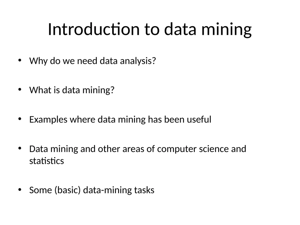 CAS CS 565, Data Mining Course logistics Course - slide 9 of 31