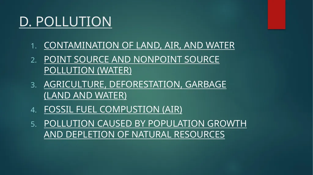 TYPES OF ENVIRONMENTAL ISSUES- COPY SLIDES A, B, - slide 13 of 13