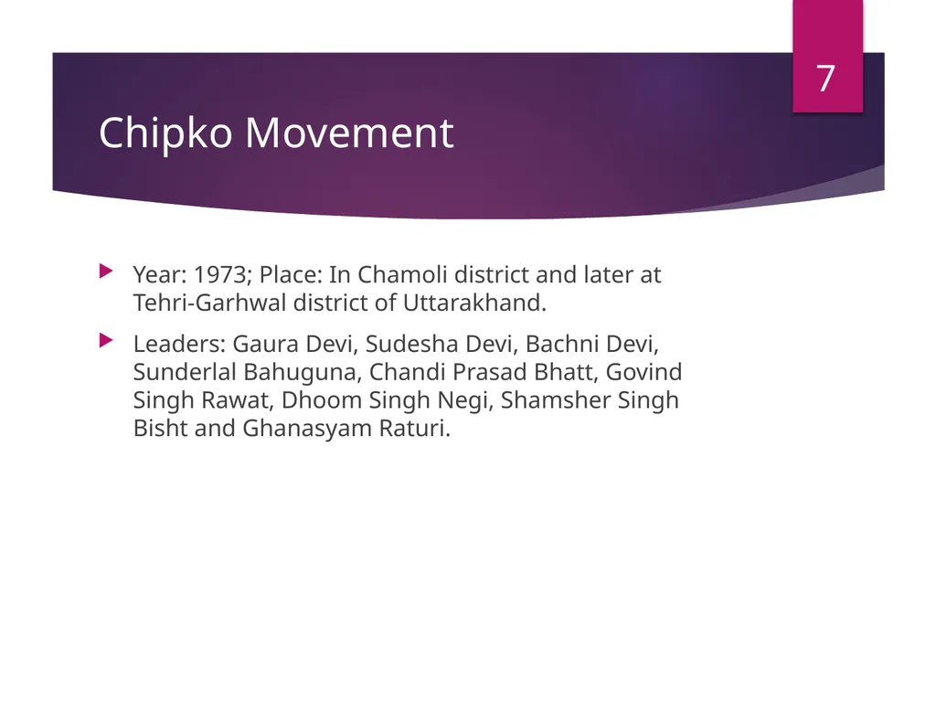 Environmental Movements in India -Mr. B. M. - slide 7 of 24