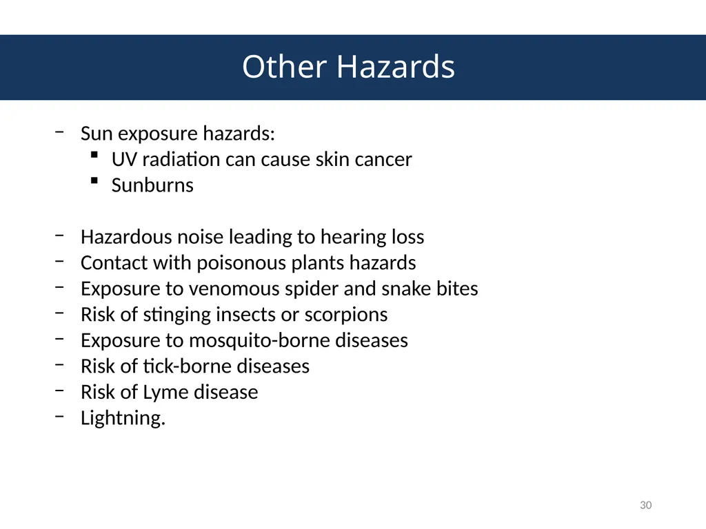 Module # 7 Recognizing and Controlling Hazards - slide 30 of 39