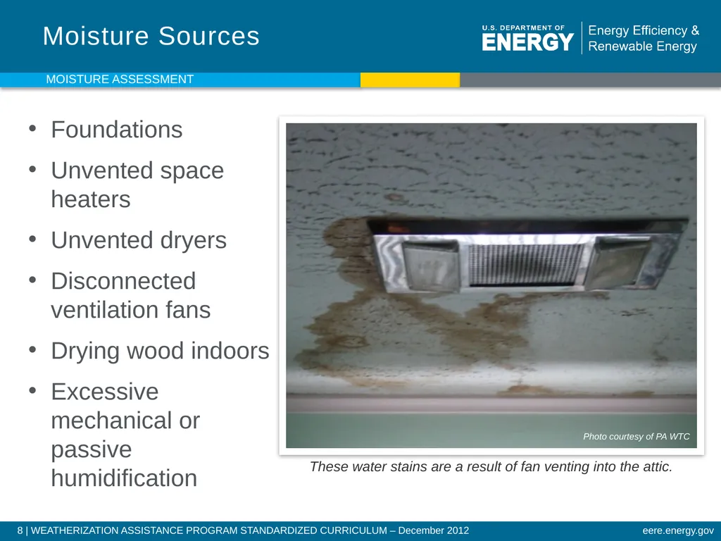 Moisture Assessment WEATHERIZATION ENERGY AUDITOR - slide 8 of 26