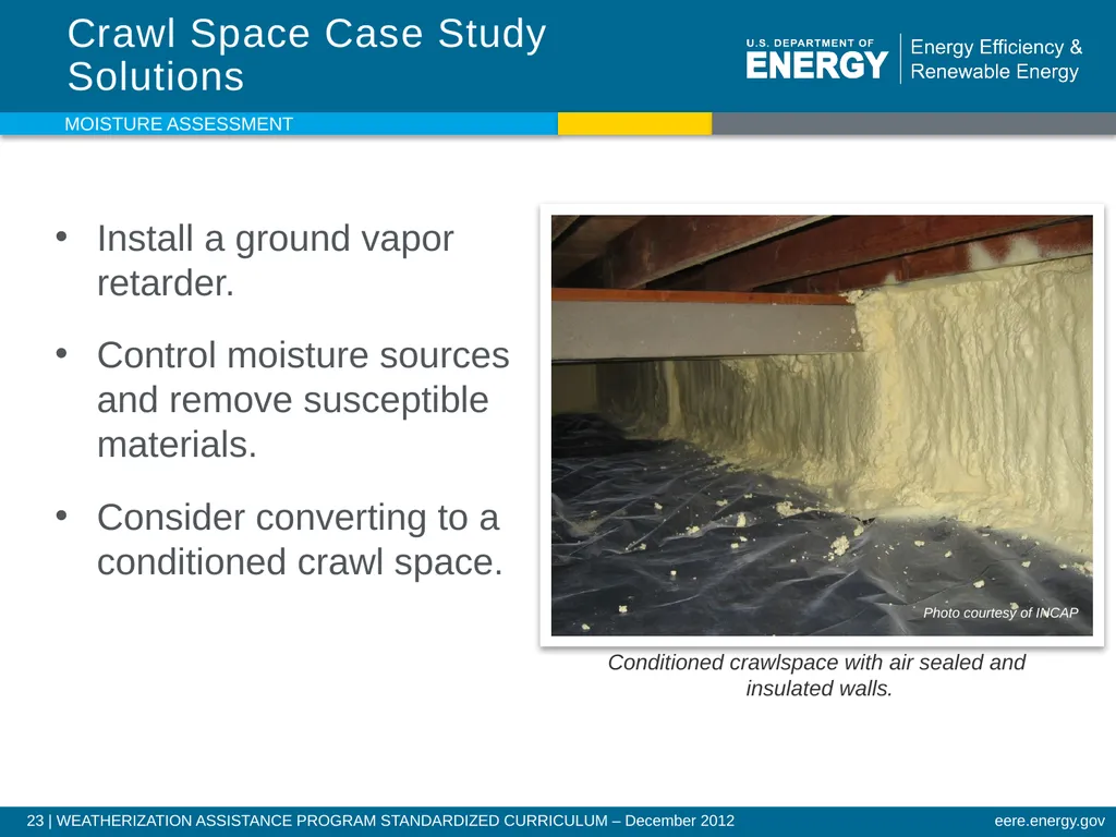 Moisture Assessment WEATHERIZATION ENERGY AUDITOR - slide 23 of 26