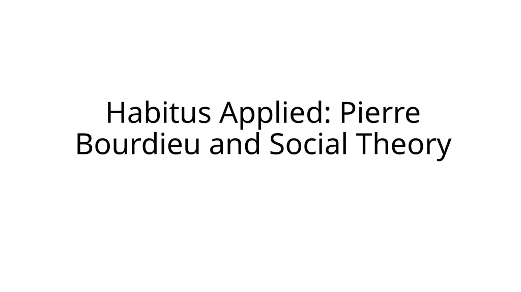 Theorising educational research The application of - slide 6 of 19