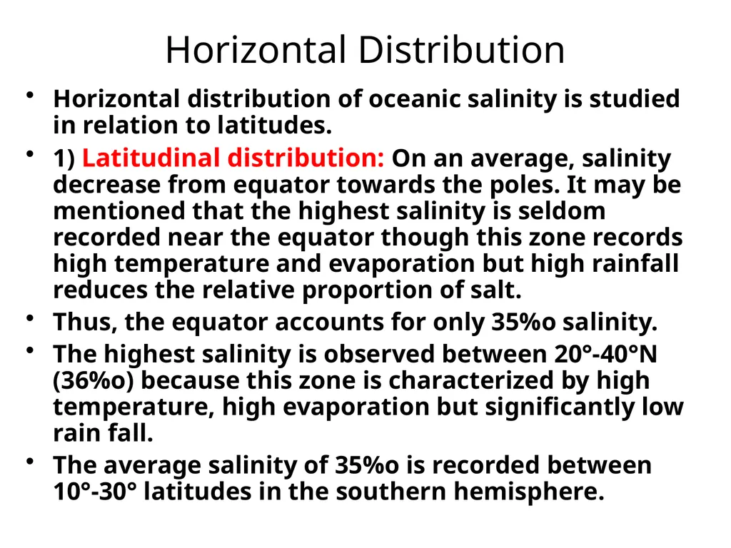SALINITY Salinity is defined as the ratio between - slide 7 of 11