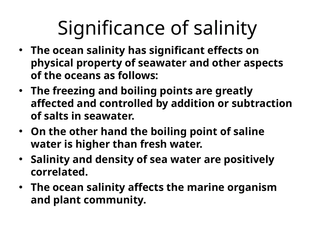 SALINITY Salinity is defined as the ratio between - slide 11 of 11