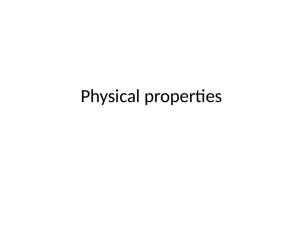 Physical properties Density of water The density - slide 1 of 26