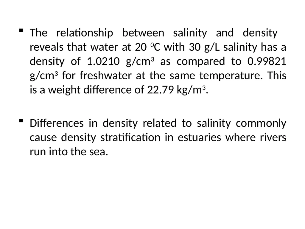 Physical properties Density of water The density - slide 4 of 26