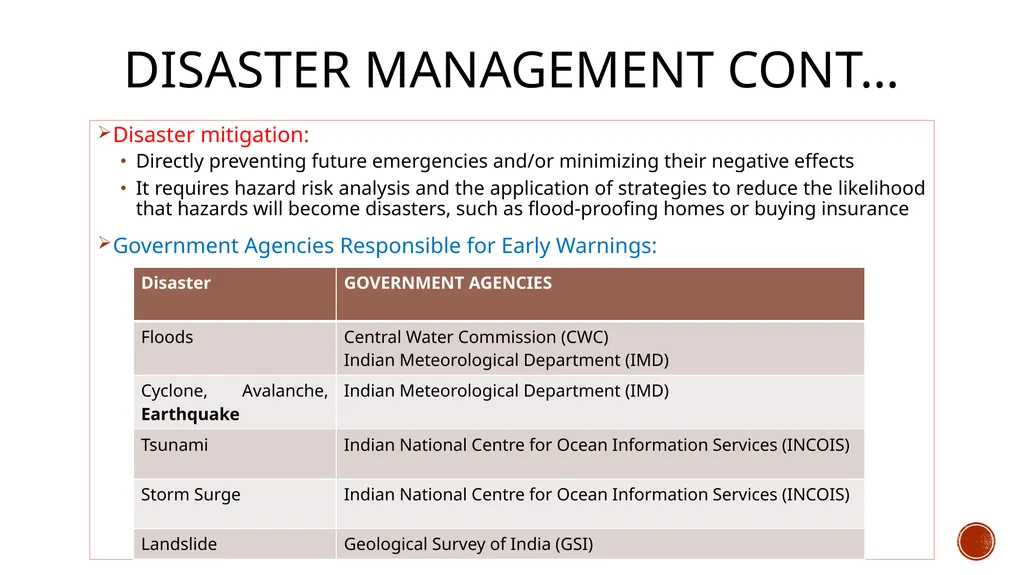 Disaster Management Disaster A disaster can be - slide 5 of 11