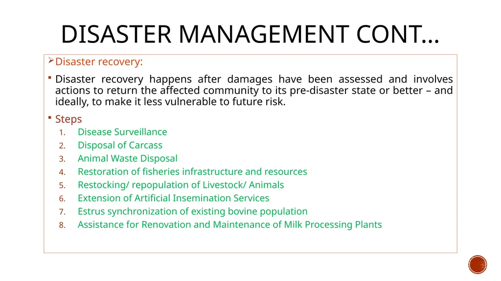 Disaster Management Disaster A disaster can be - slide 9 of 11