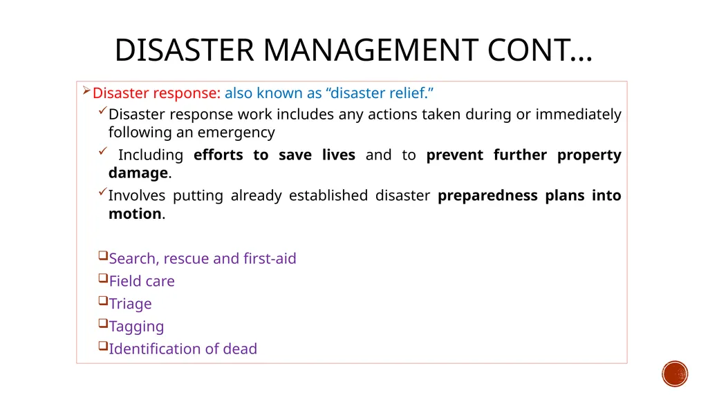 Disaster Management Disaster A disaster can be - slide 7 of 11
