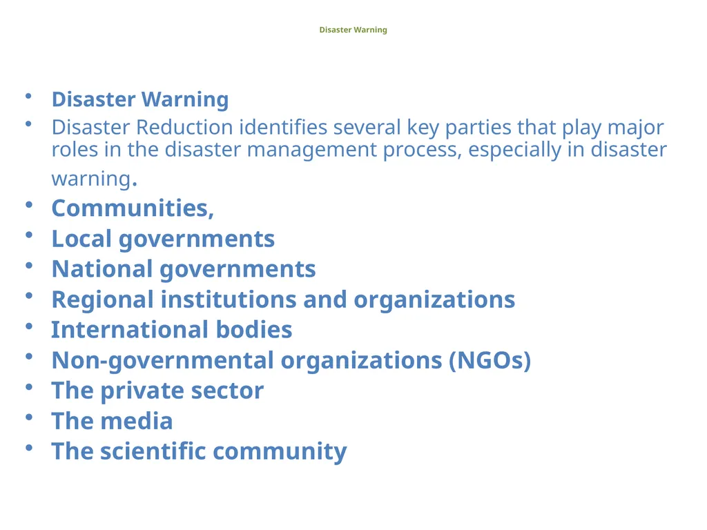DISASTER MANAGEMENT The Disaster is a sudden, - slide 7 of 22