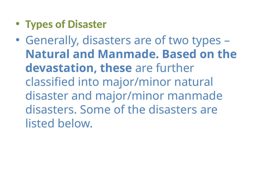 DISASTER MANAGEMENT The Disaster is a sudden, - slide 2 of 22