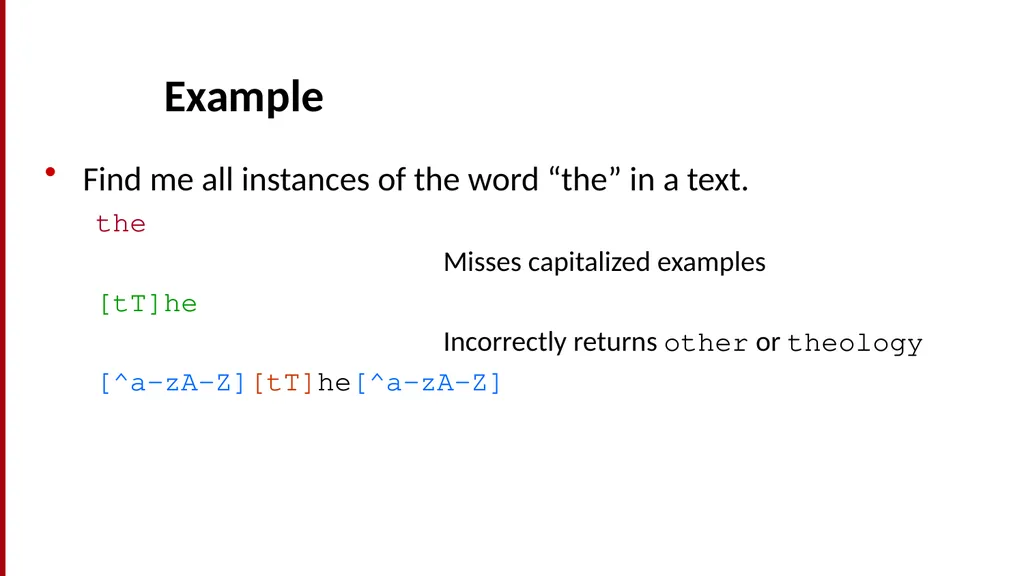 Basic Text Processing Regular Expressions Regular - slide 8 of 46