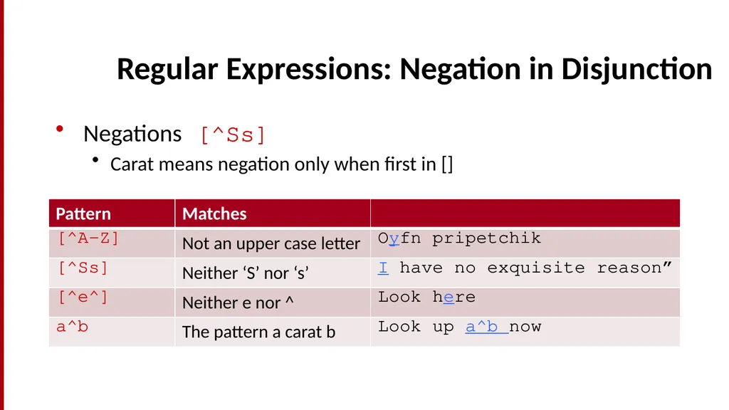 Basic Text Processing Regular Expressions Regular - slide 4 of 46