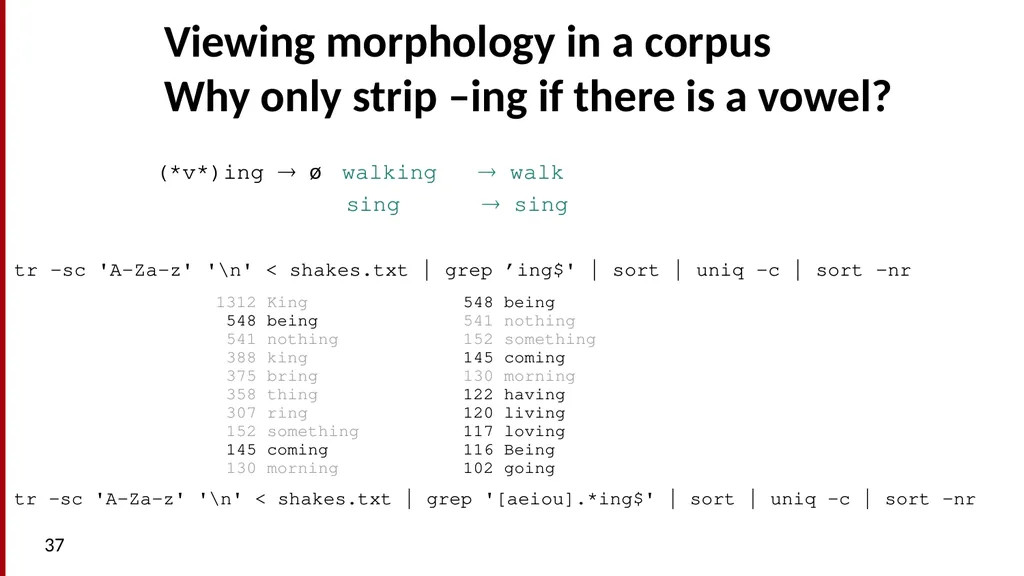 Basic Text Processing Regular Expressions Regular - slide 37 of 46