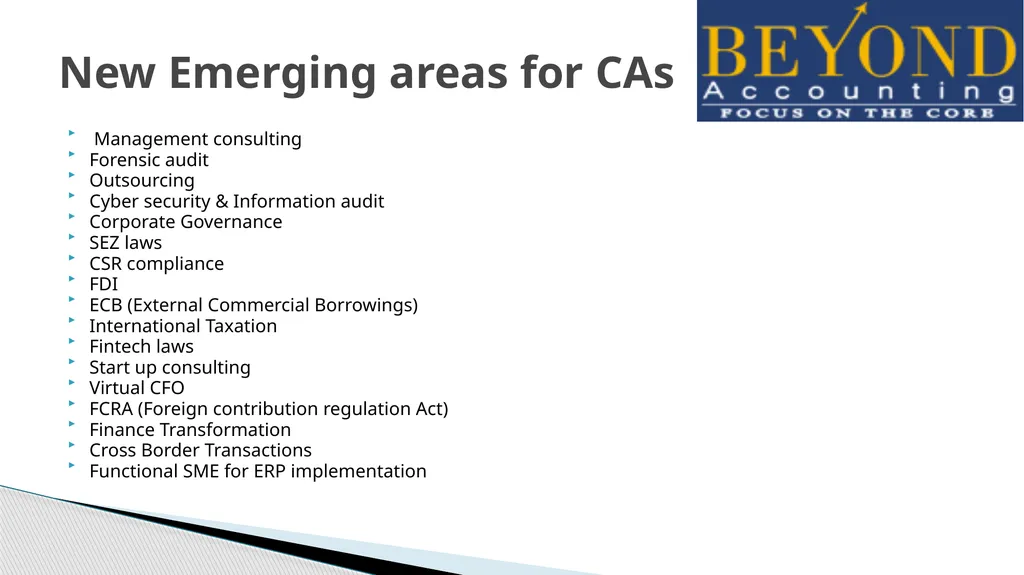 Changing Role of CA in Dynamic Environment CA - slide 16 of 22