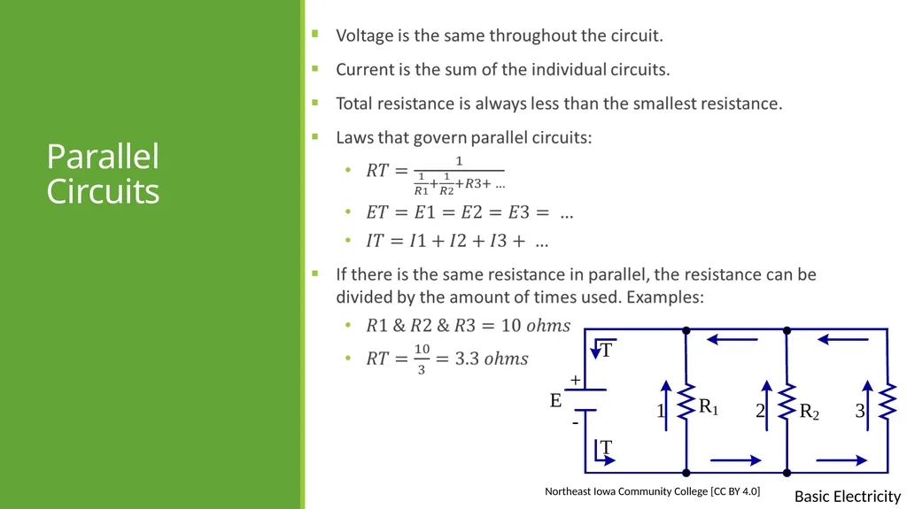 Basic Electricity Basic electrical concepts Except - slide 18 of 21