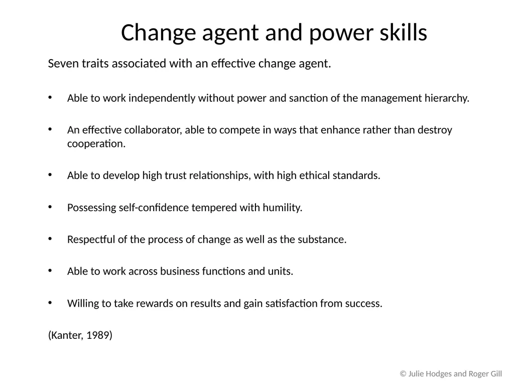 © Julie Hodges and Roger Gill Chapter 12 Power, - slide 15 of 18