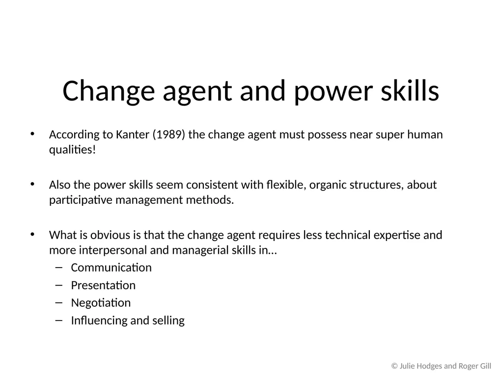 © Julie Hodges and Roger Gill Chapter 12 Power, - slide 16 of 18