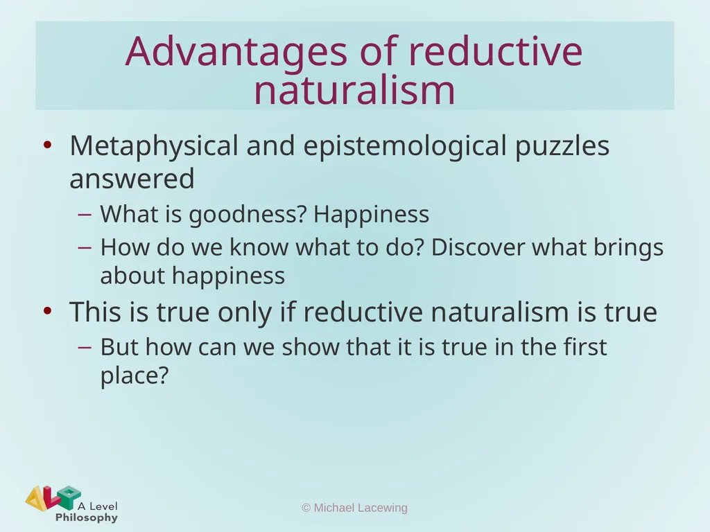 Moral naturalism Michael Lacewing - slide 9 of 11