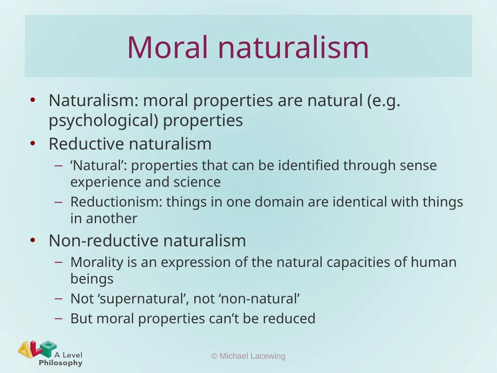 Moral naturalism Michael Lacewing - slide 6 of 11
