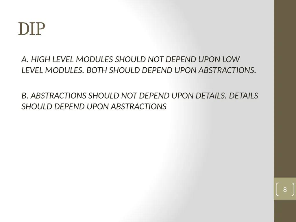 Session 33 More on SOLID Steve Chenoweth Office: - slide 8 of 11
