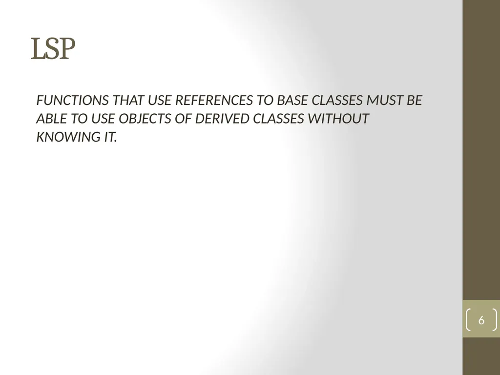 Session 33 More on SOLID Steve Chenoweth Office: - slide 6 of 11