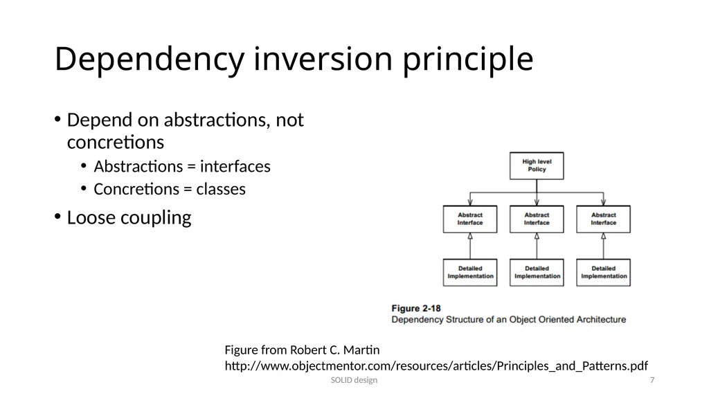 SOLID design Five design principles SOLID design 1 - slide 7 of 8