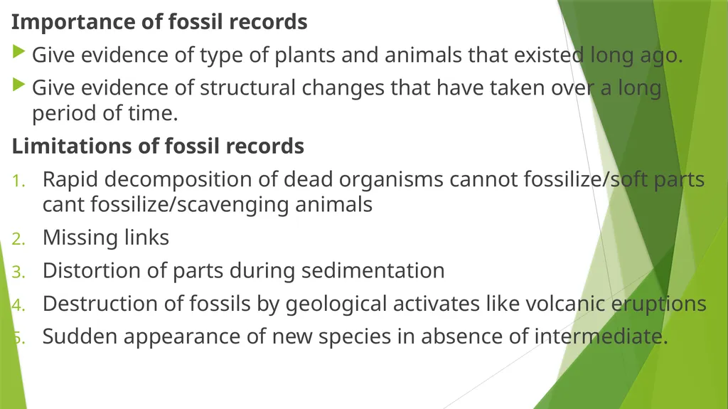 Fossil record What are fossils? Fossils are - slide 2 of 7