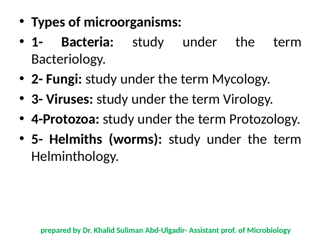Course name: Microbiology & Parasitology Lecture - slide 4 of 16