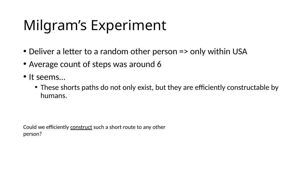 The Small World Phenomenon An Algorithmic - slide 4 of 22