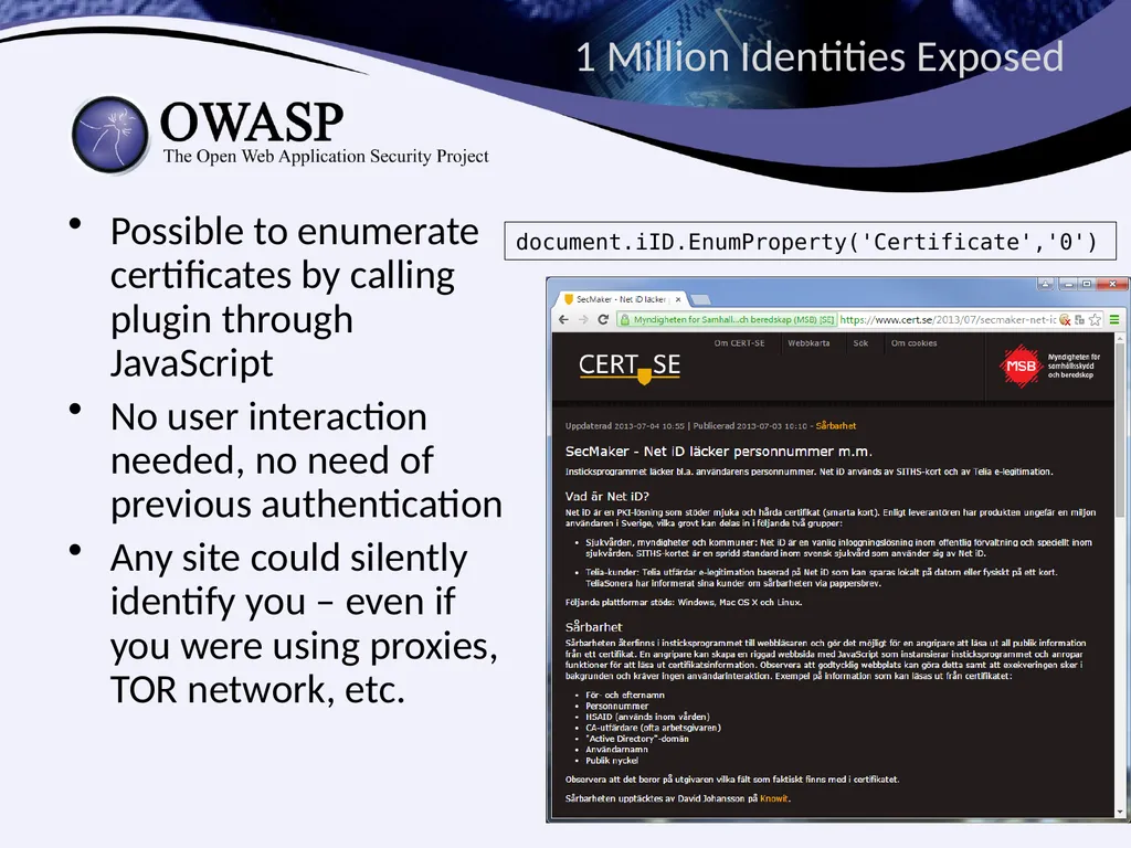 Identities Exposed How Design Flaws in - slide 8 of 34