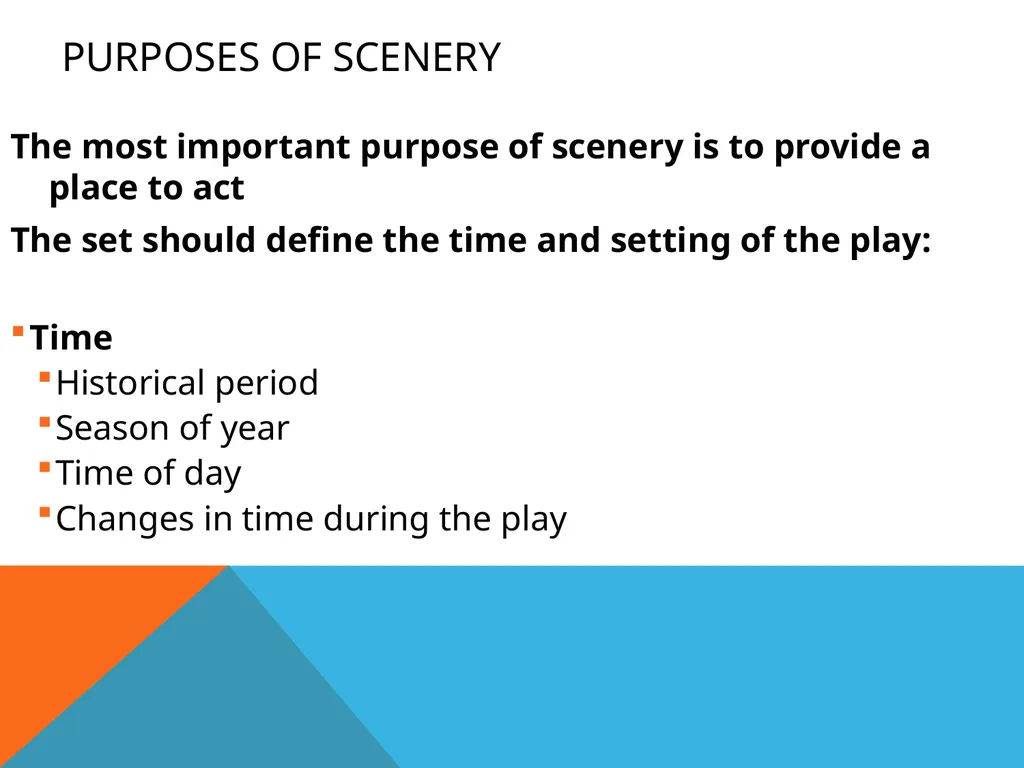 SCENERY DESIGN The purpose, procedures, and - slide 2 of 27