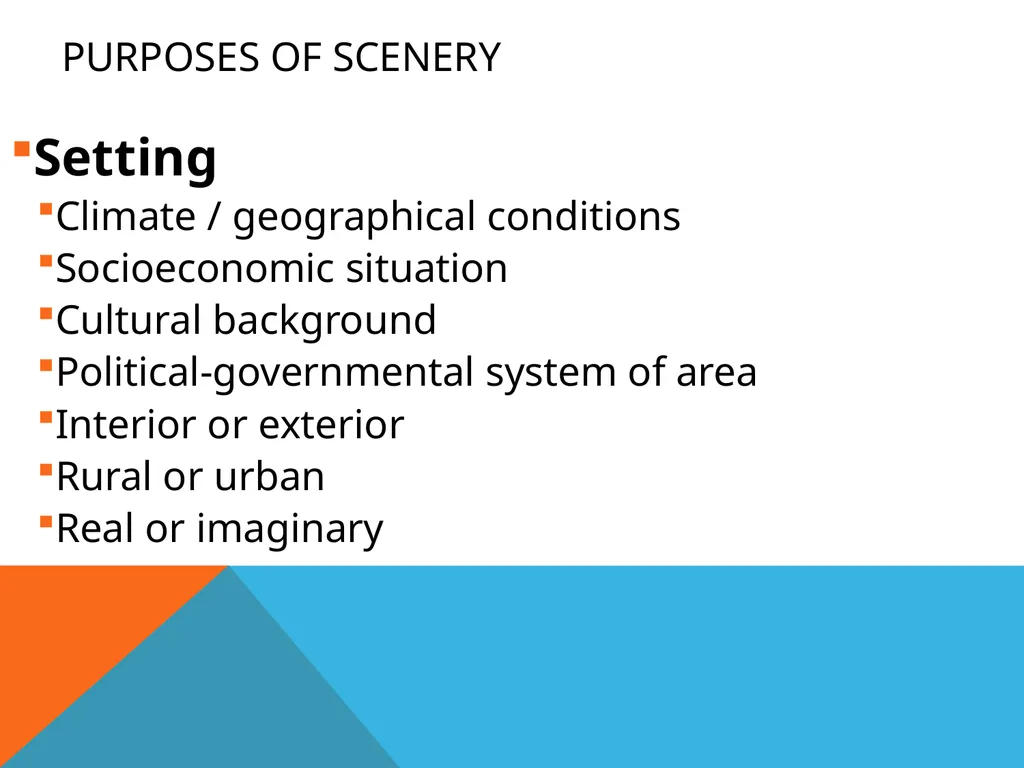 SCENERY DESIGN The purpose, procedures, and - slide 3 of 27
