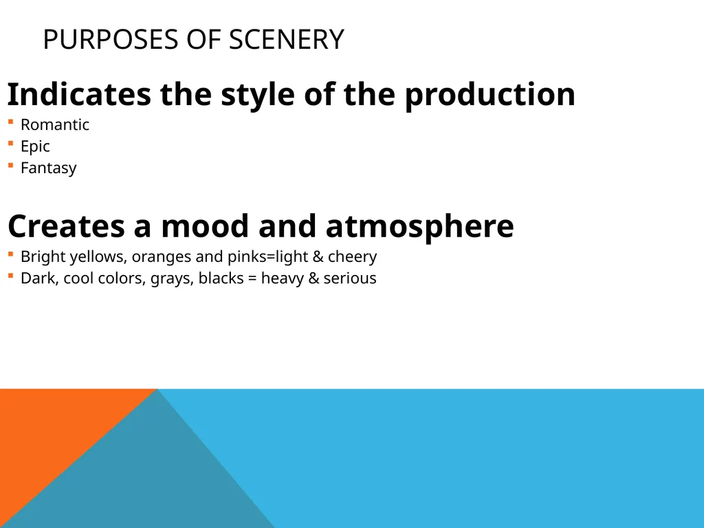 SCENERY DESIGN The purpose, procedures, and - slide 5 of 27
