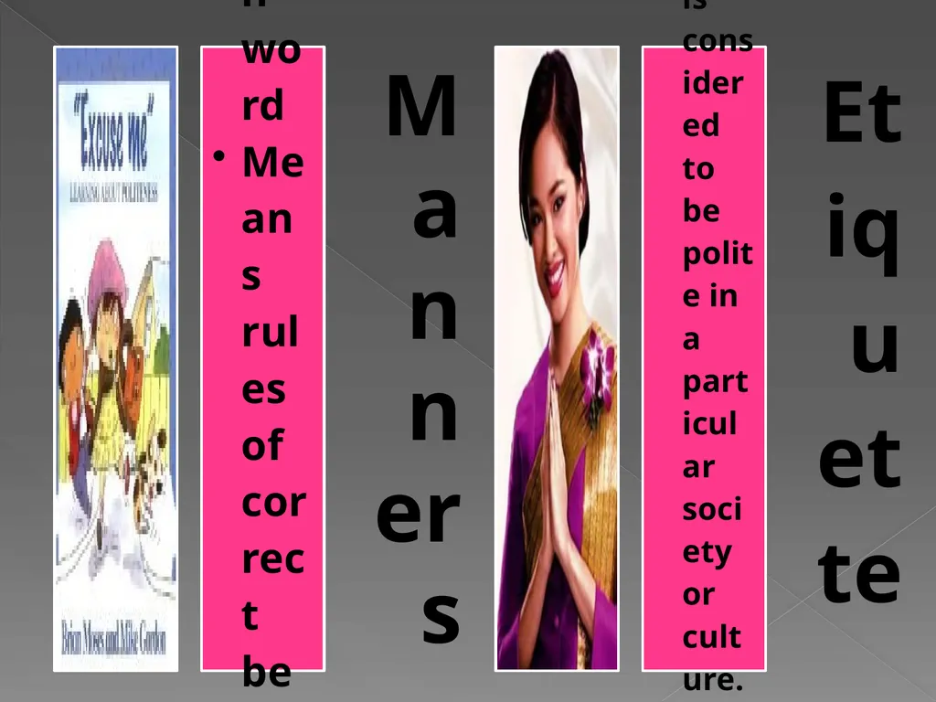 Etiquette and Manners Unit 4-1 A man should follow - slide 5 of 12