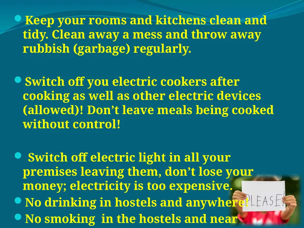 Good Manners of Behaviour Leave your over wear - slide 6 of 9
