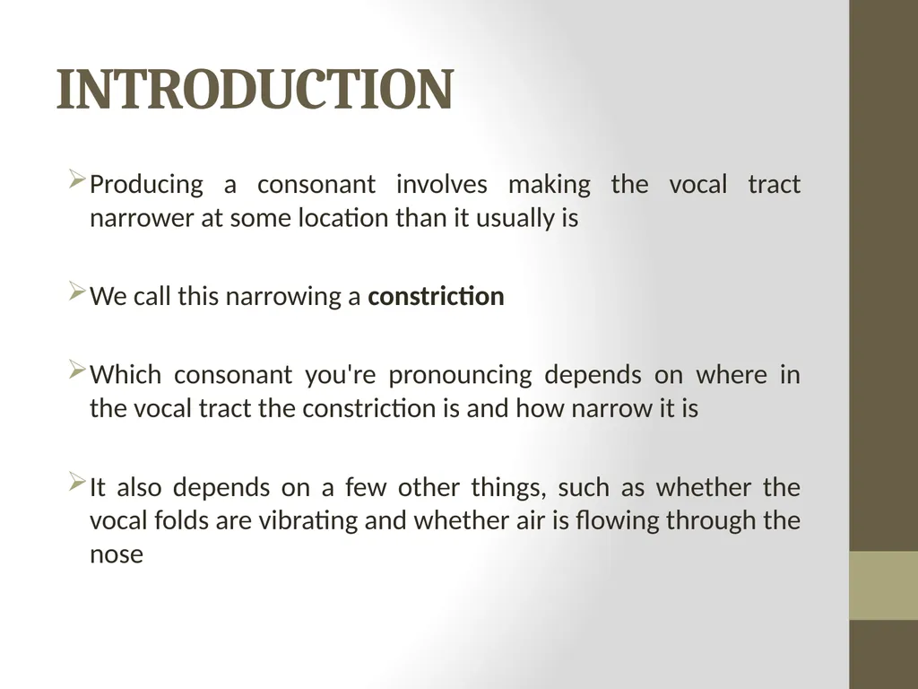 CLASSIFICATION OF CONSONANTS ACCORDING TO MANNER - slide 2 of 17