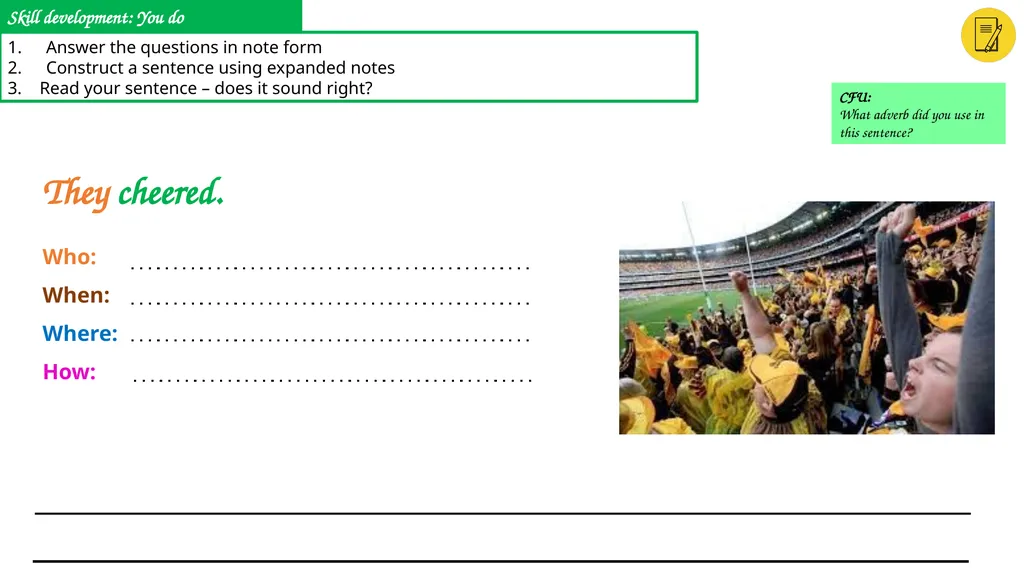 Year: 4 Term: 1 Objective: Expand sentences using - slide 24 of 25