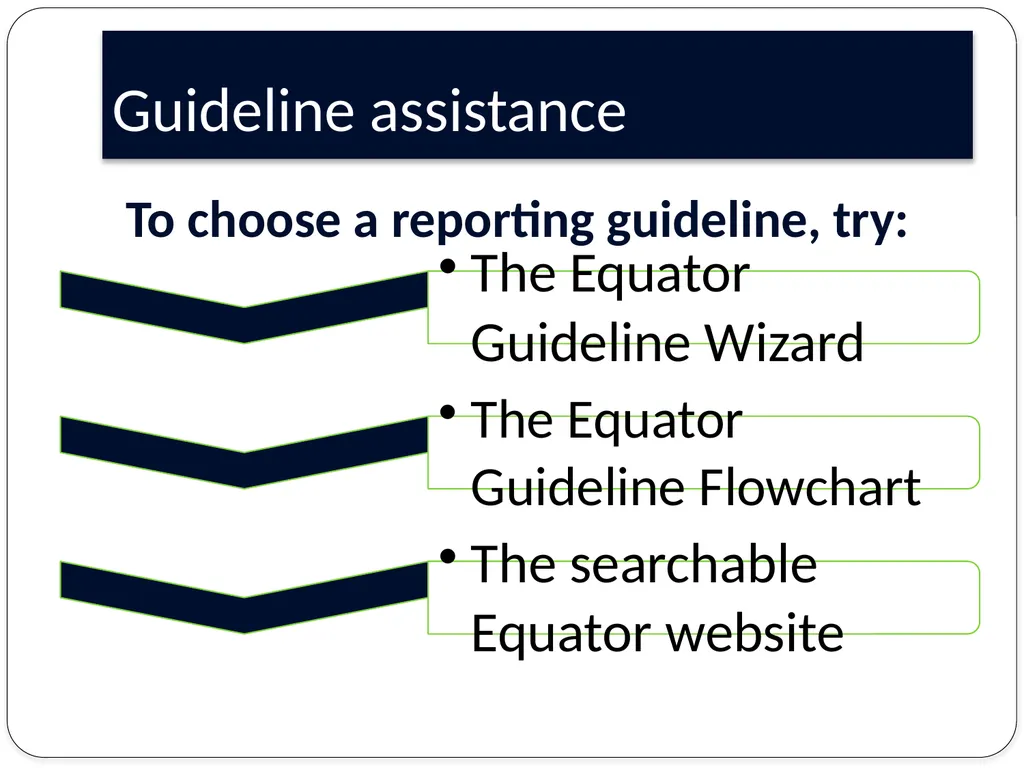 Guidelines for research reporting Finding the - slide 14 of 17