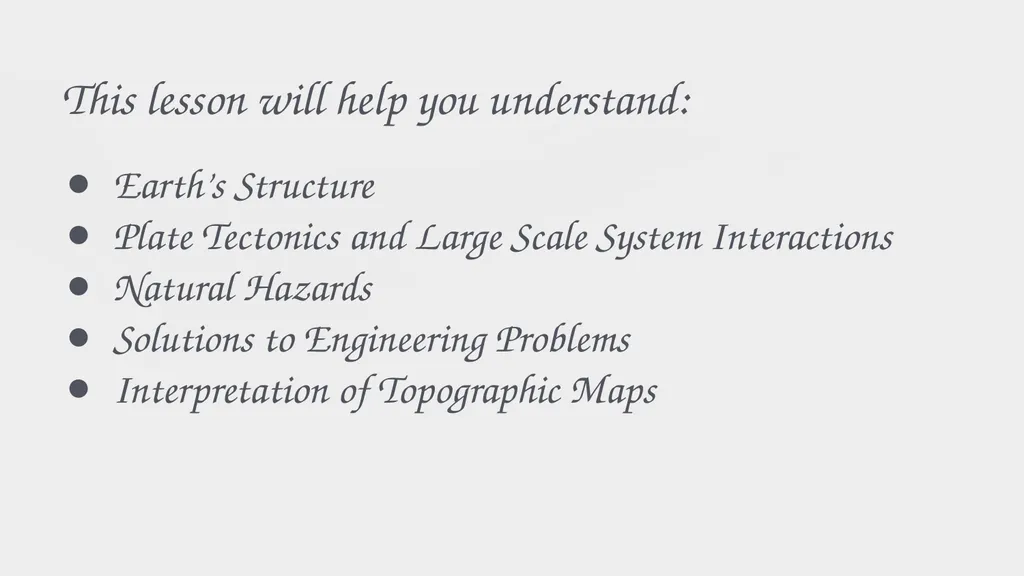 EARTH SYSTEMS This lesson will help you - slide 2 of 9