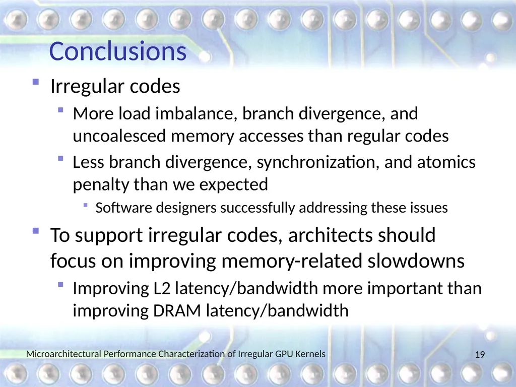 Microarchitectural Performance Characterization of - slide 19 of 26