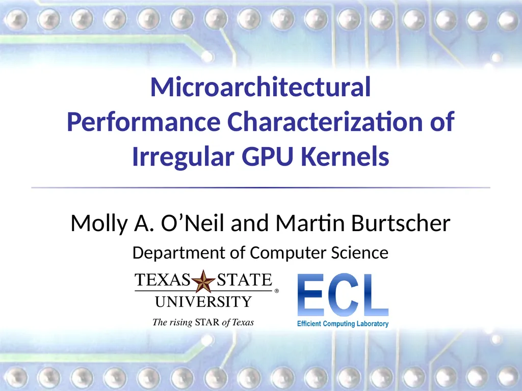 Microarchitectural Performance Characterization of - slide 1 of 26