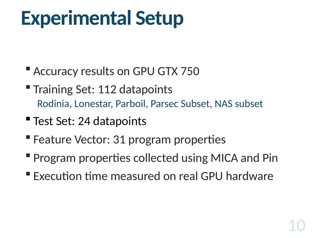 Cross-Architecture Performance Prediction (XAPP): - slide 10 of 19