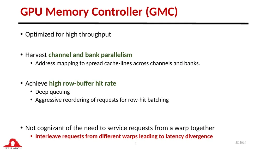 Managing DRAM Latency Divergence in Irregular - slide 5 of 33