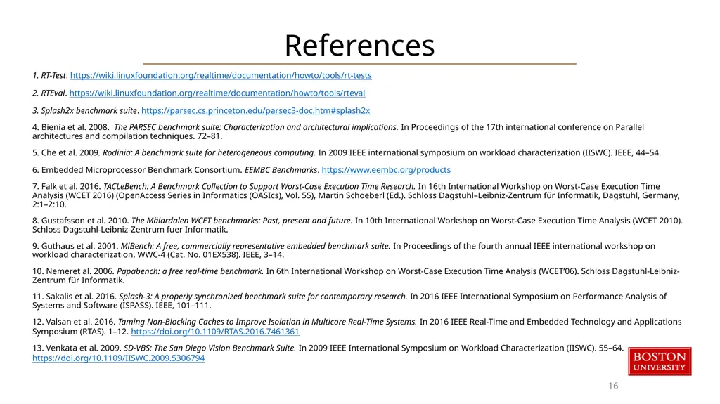 RT-Bench An Extensible Benchmark Framework for the - slide 15 of 15
