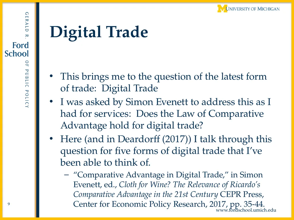 Comparative Advantage and Digital Trade Alan V. - slide 9 of 35