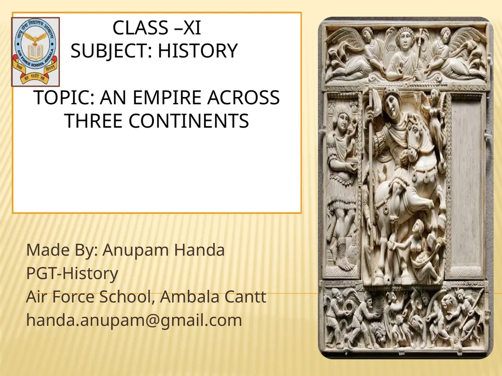Class –XI Subject: History Topic: An Empire Across - slide 1 of 34