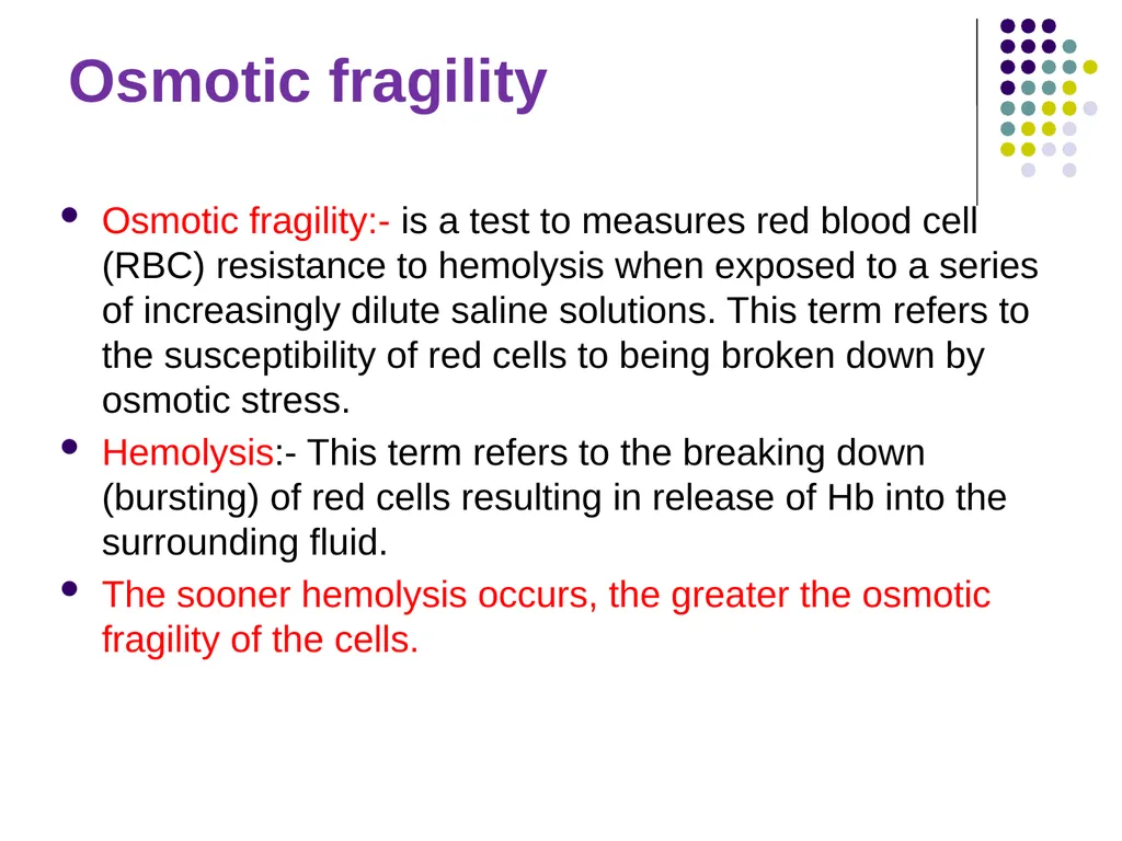 Osmotic Fragility Test Physiology Lab-3 Practical - slide 5 of 22